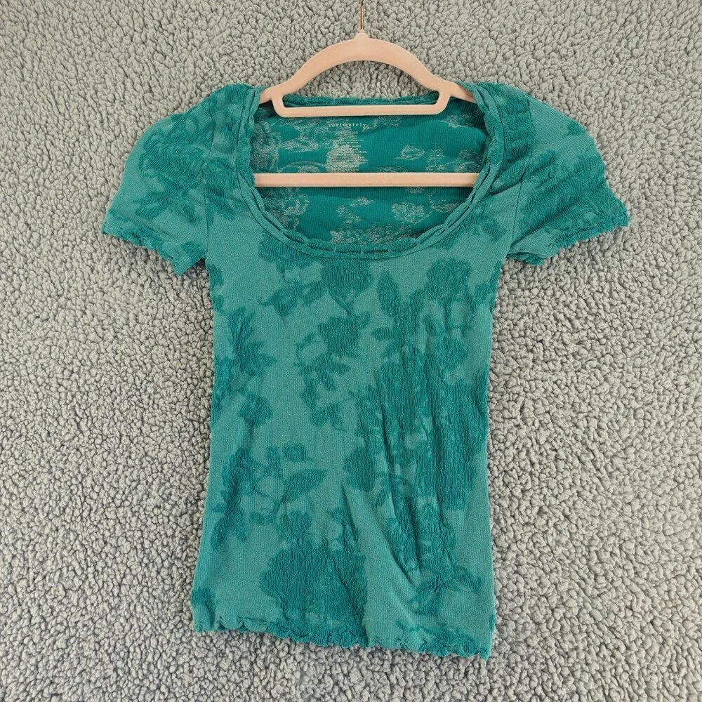 Free People Women's Send Love texture Top in Bayou stretch size XS/S P NWOT